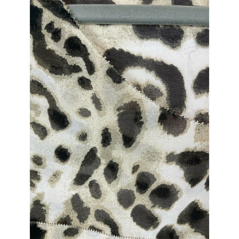 CHAUS animal leopard ruffles brown beige sleeveless top blouse XL NWT - Picture 2 of 9